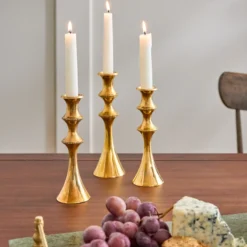 Adler Antiqued Brass Etched Taper Holder