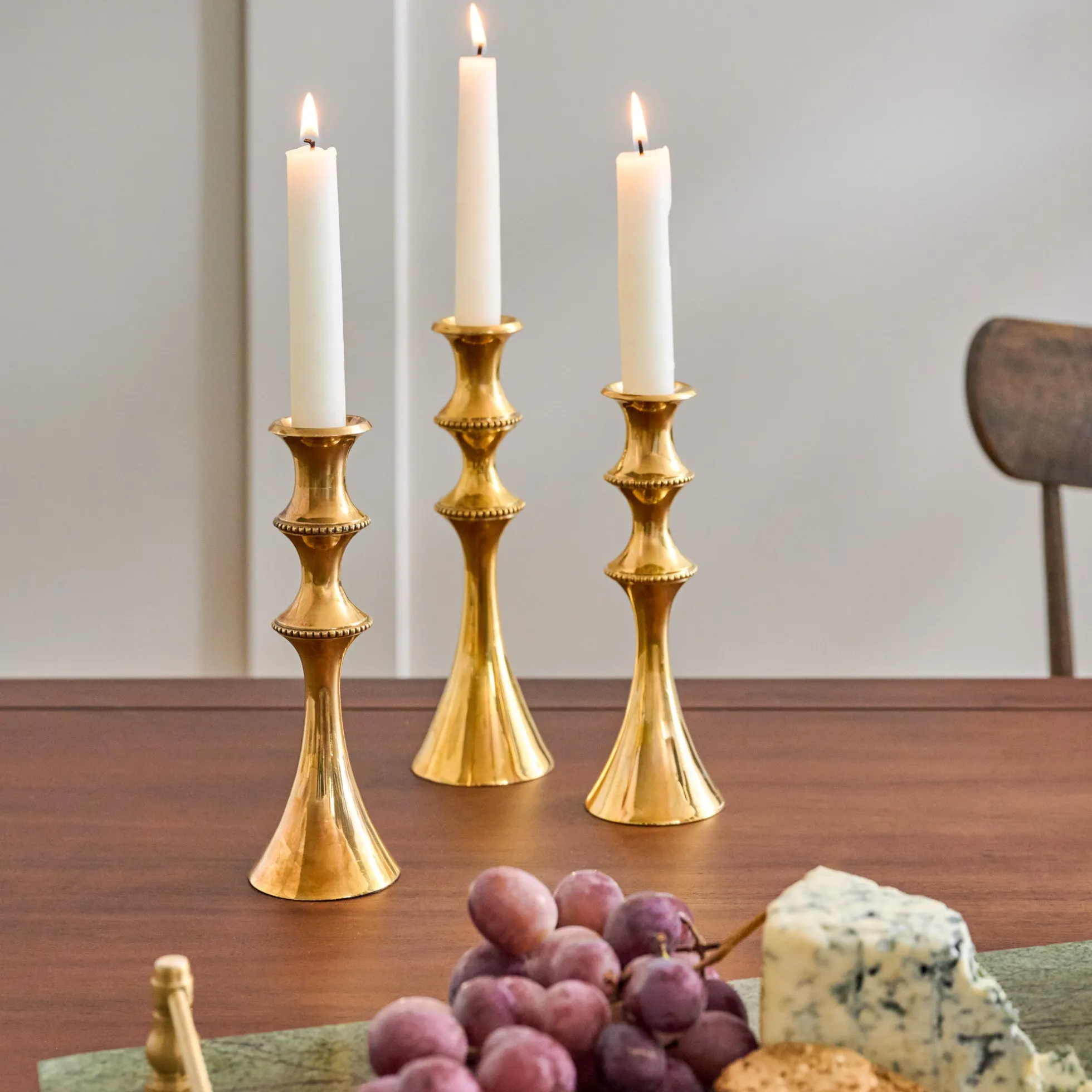 Adler Antiqued Brass Etched Taper Holder