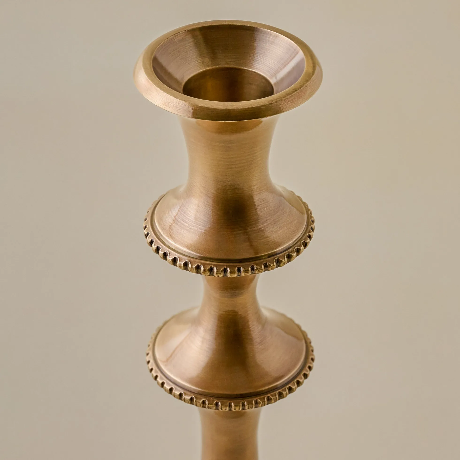 Adler Antiqued Brass Etched Taper Holder