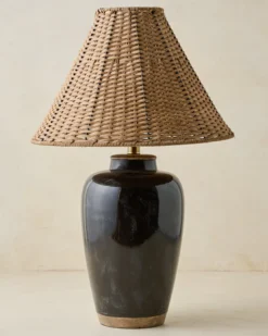 Amalia Table Lamp with Woven Shade