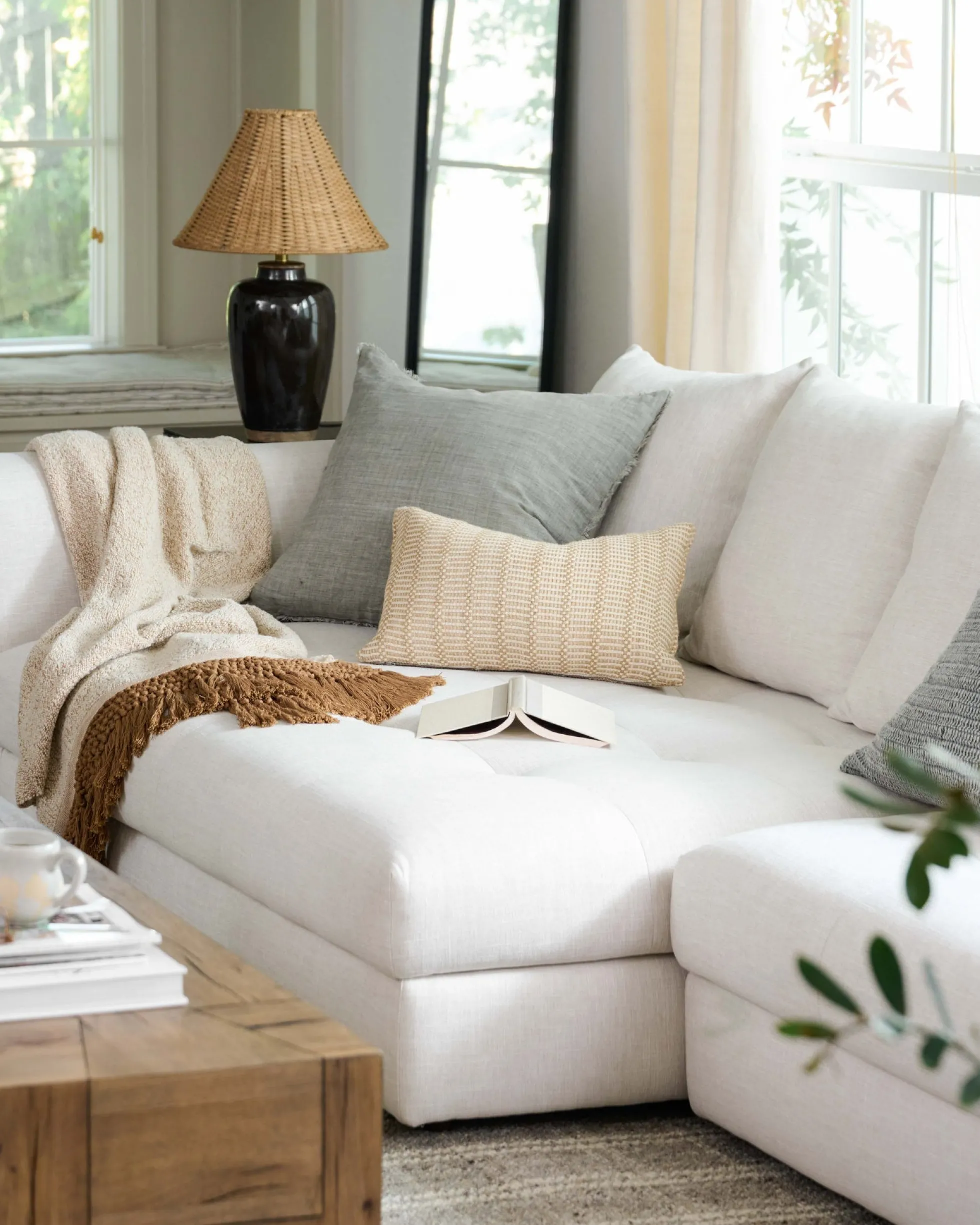 Amalia Table Lamp with Woven Shade