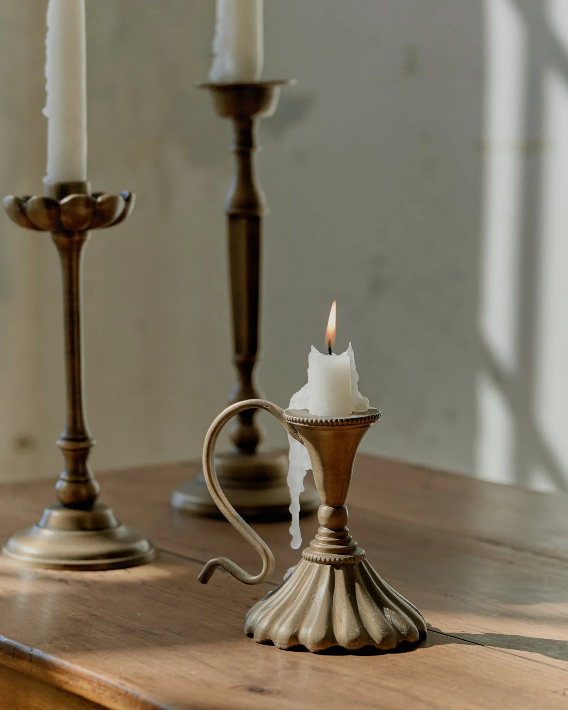 Anna Antique Brass Taper Holder