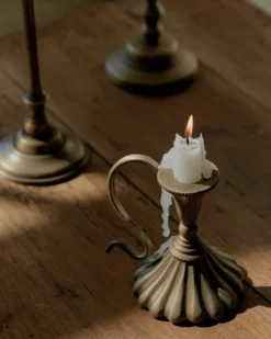 Anna Antique Brass Taper Holder