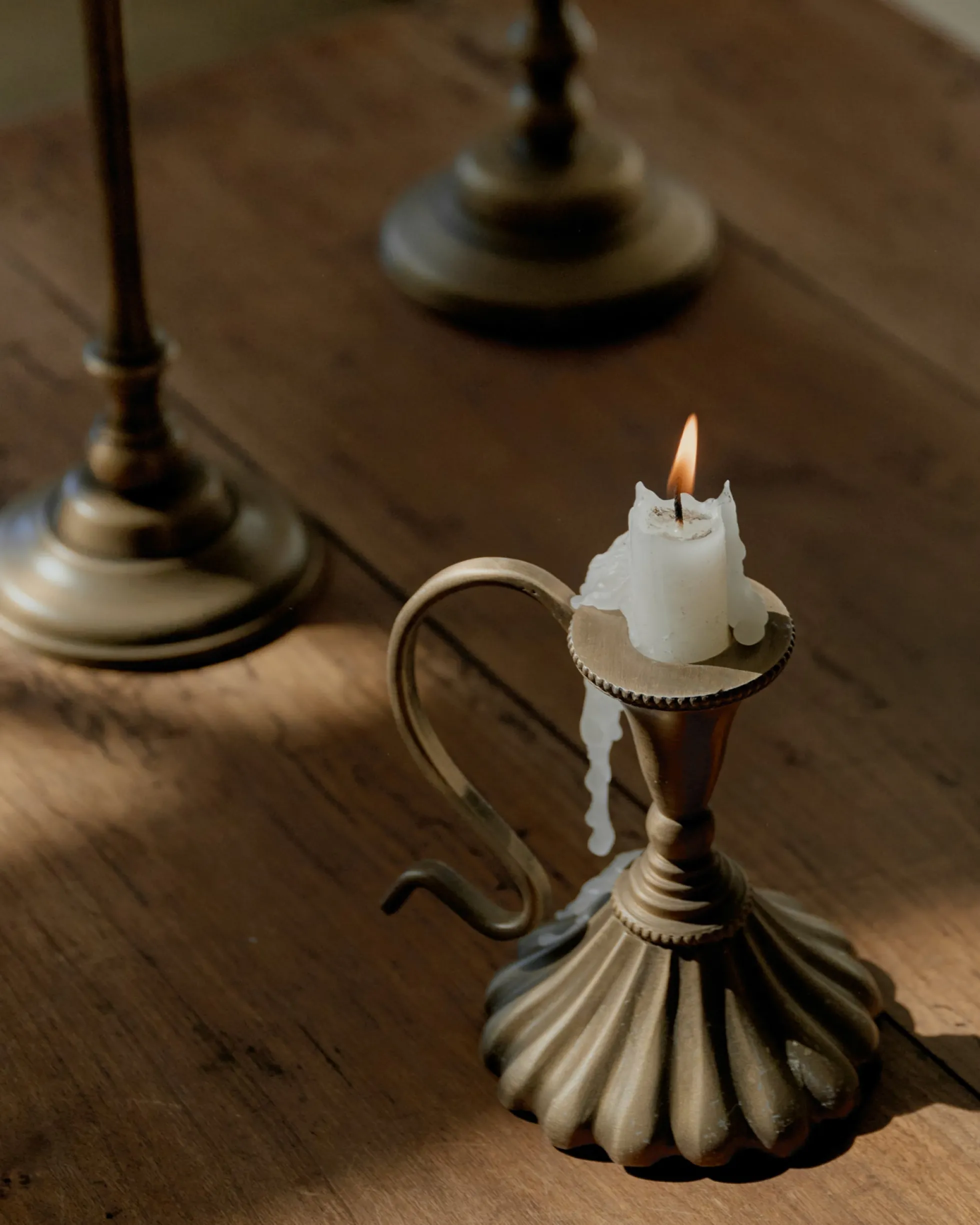 Anna Antique Brass Taper Holder