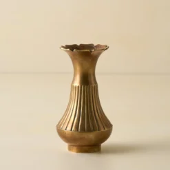 Anna Antiqued Solid Brass Vase