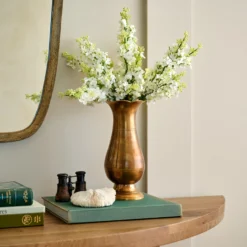 Anna Antiqued Solid Brass Vase