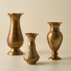Anna Antiqued Solid Brass Vase