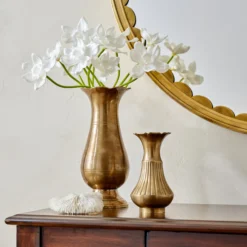 Anna Antiqued Solid Brass Vase