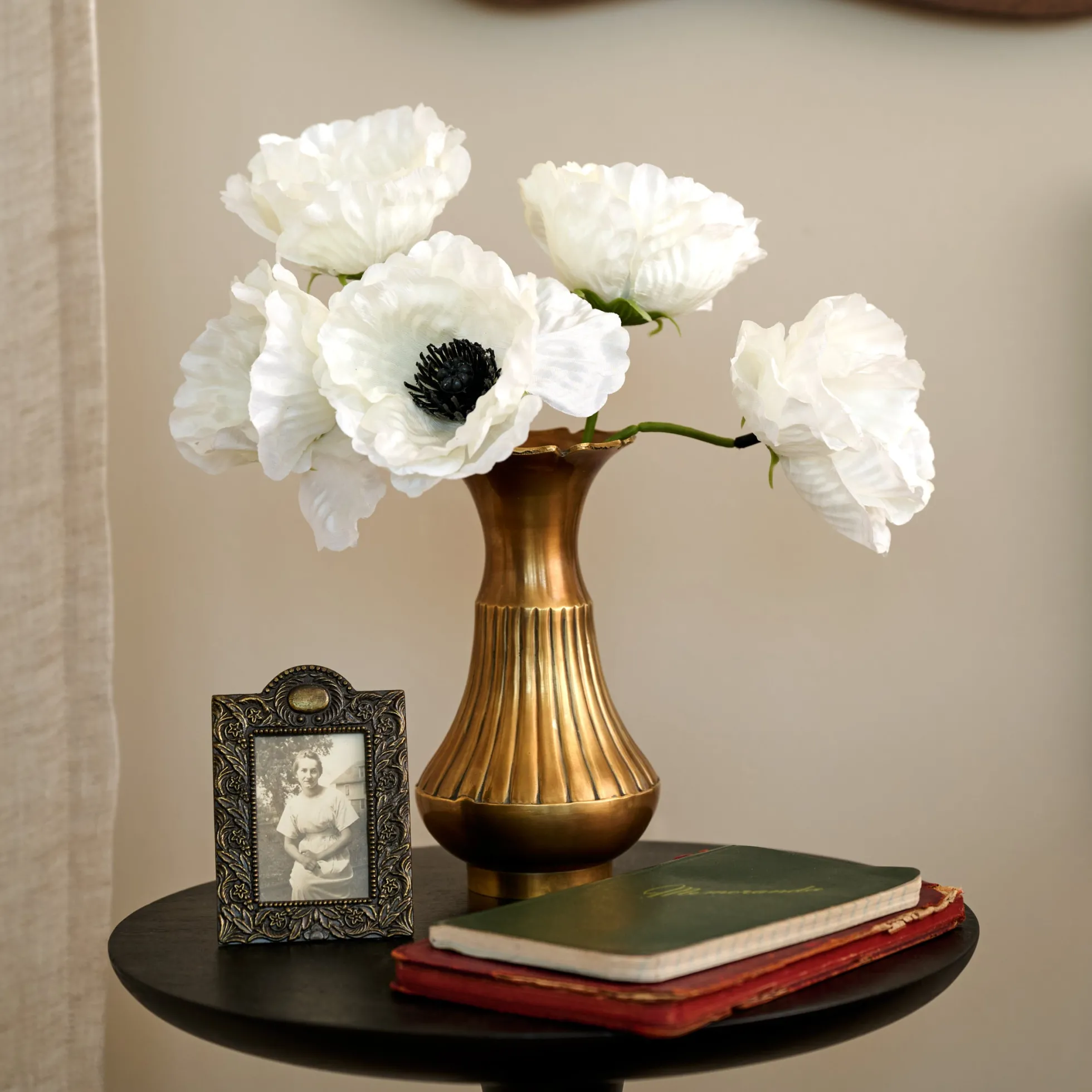 Anna Antiqued Solid Brass Vase