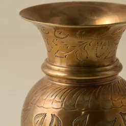Anna Antiqued Solid Brass Vase