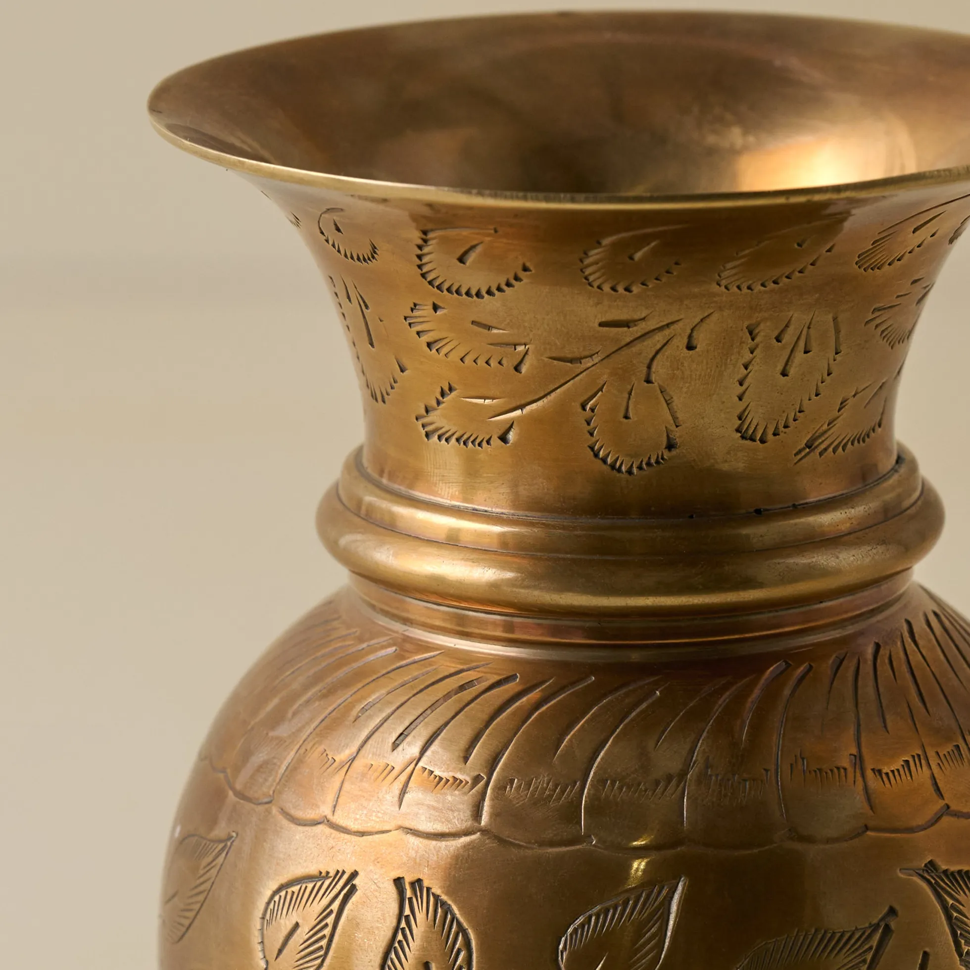 Anna Antiqued Solid Brass Vase