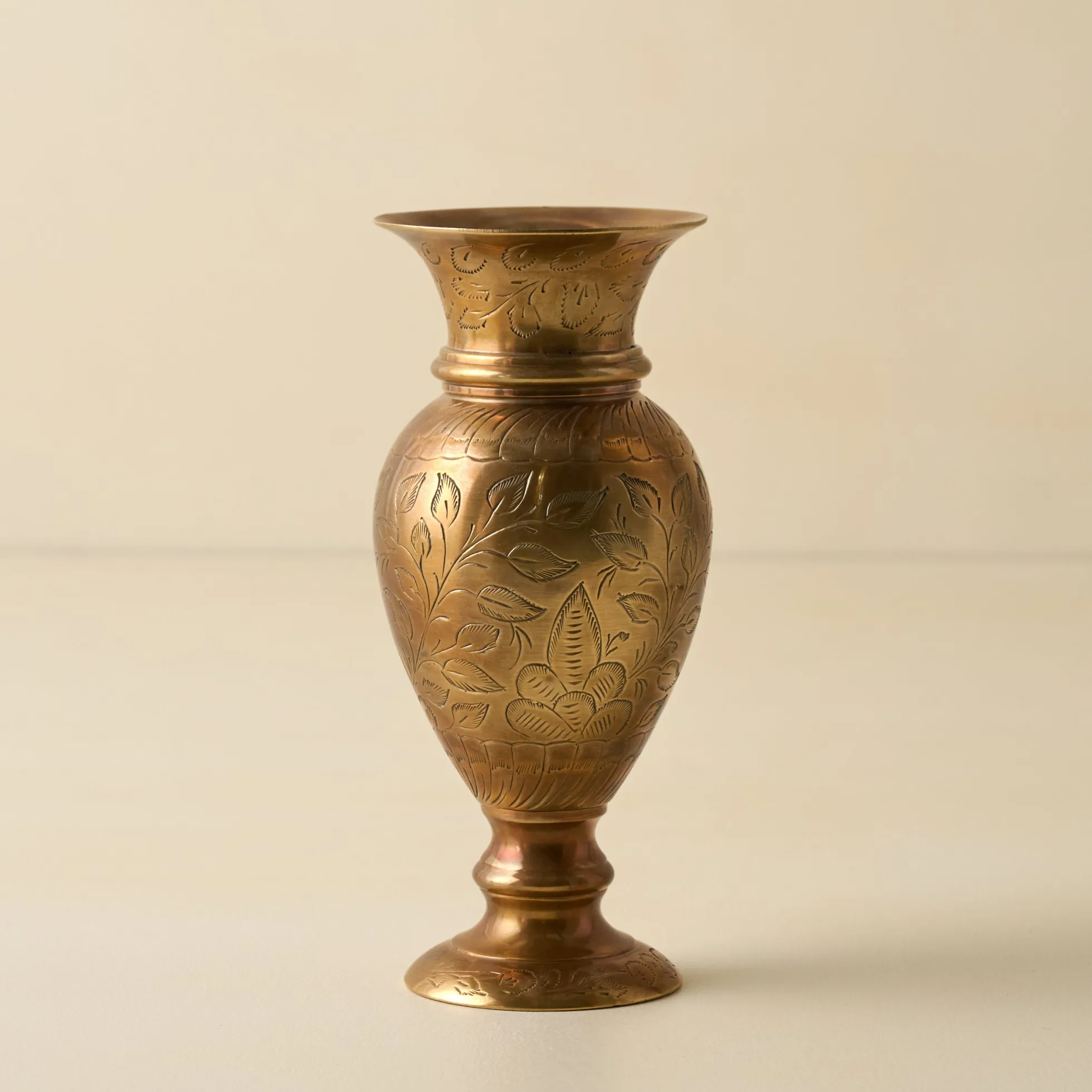 Anna Antiqued Solid Brass Vase