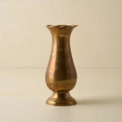 Anna Antiqued Solid Brass Vase