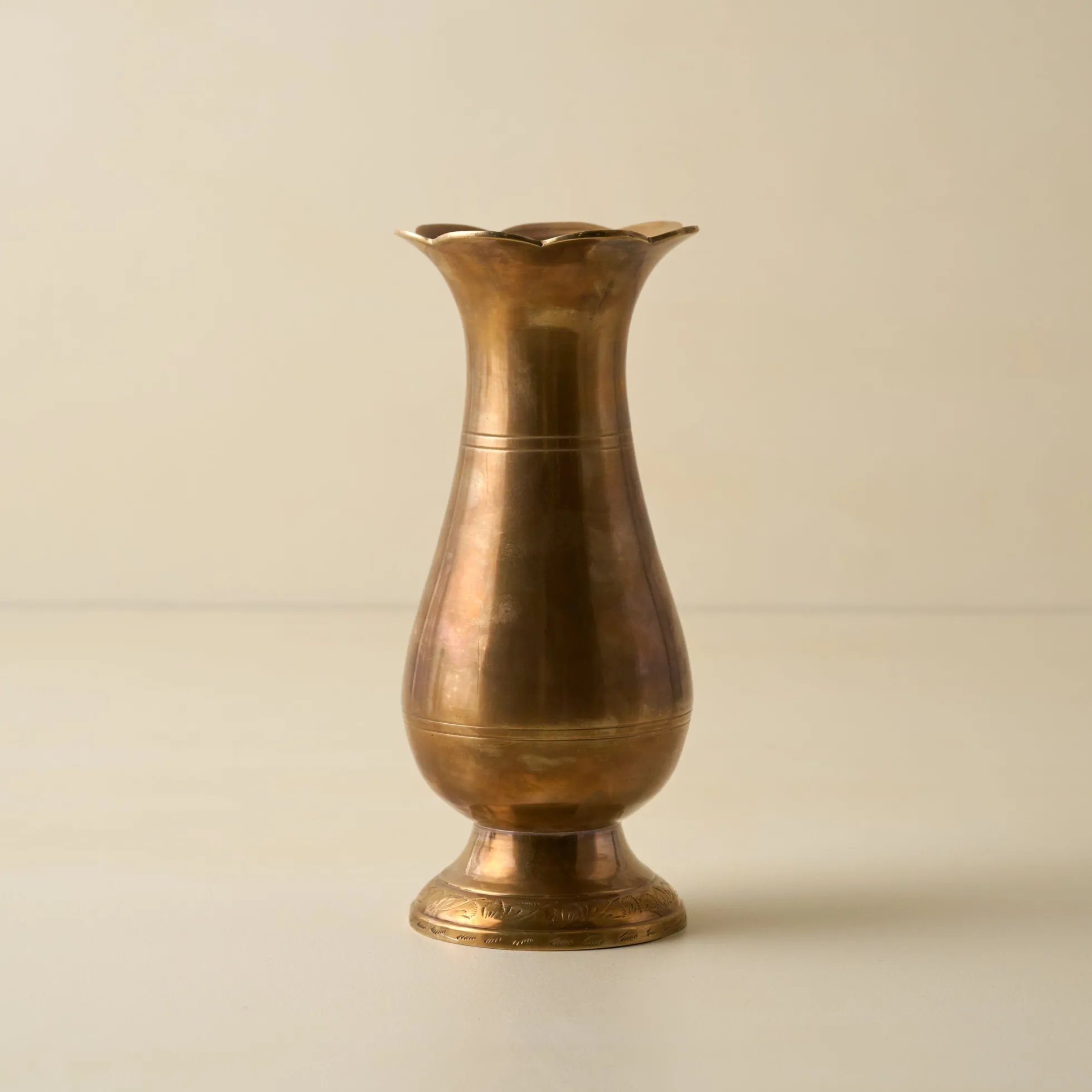 Anna Antiqued Solid Brass Vase
