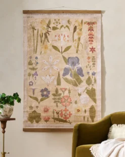 Antique Botanical Study II Tapestry