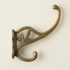 Antique Brass Floral Hook