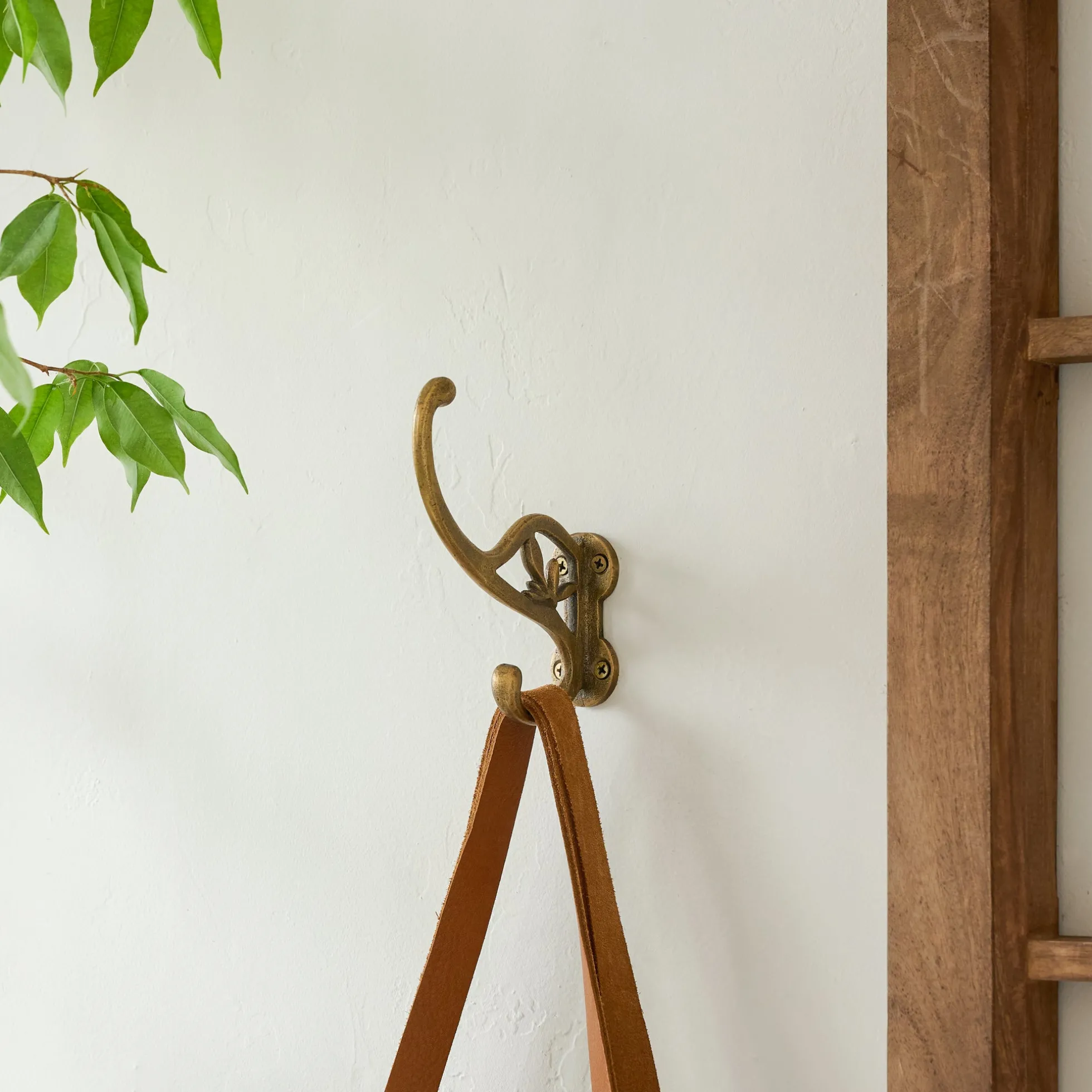 Antique Brass Floral Hook