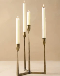 Antique Brass Gatecrest Multi Taper Holder