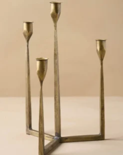 Antique Brass Gatecrest Multi Taper Holder