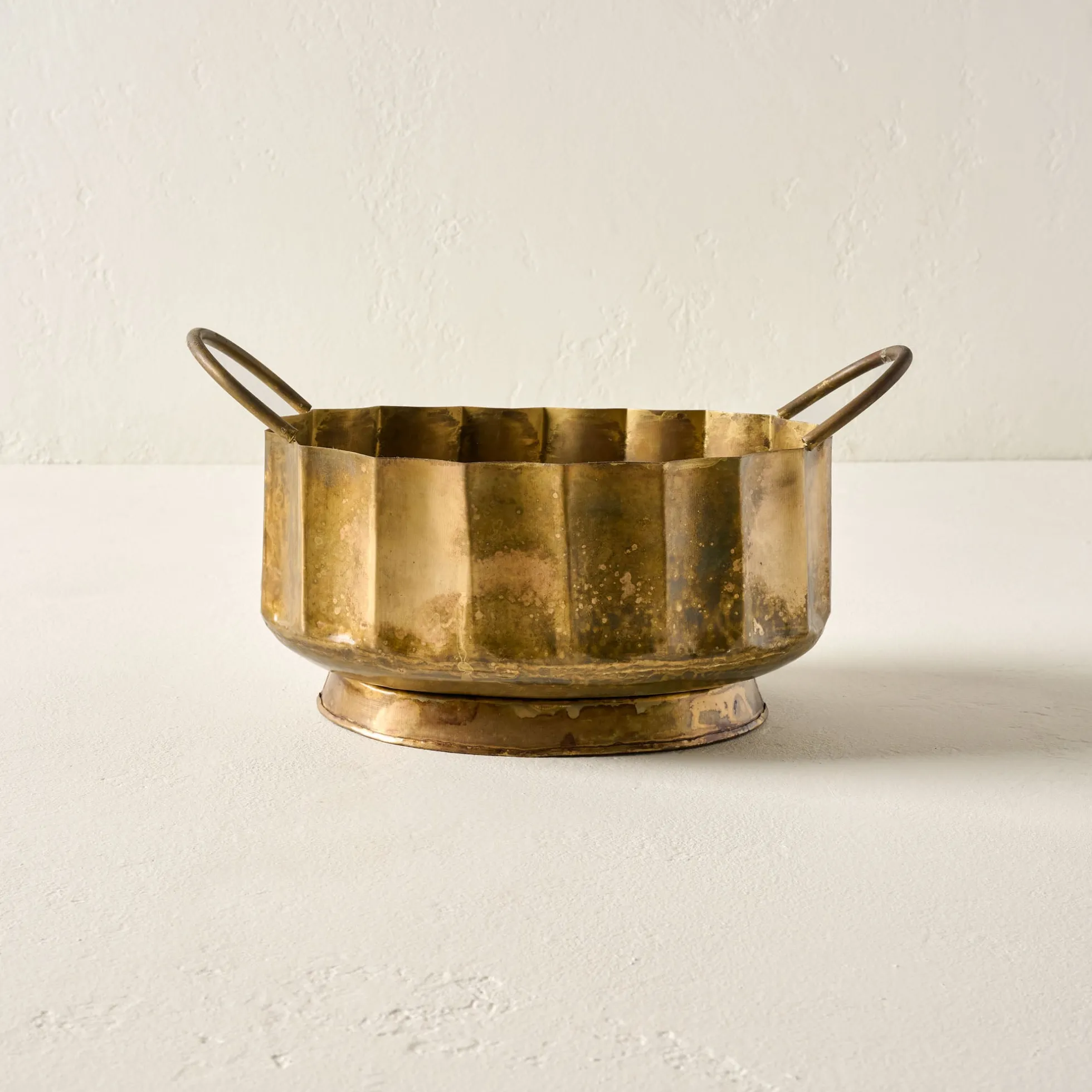 Antique Brass Planter with Handles
