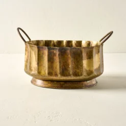 Antique Brass Planter with Handles
