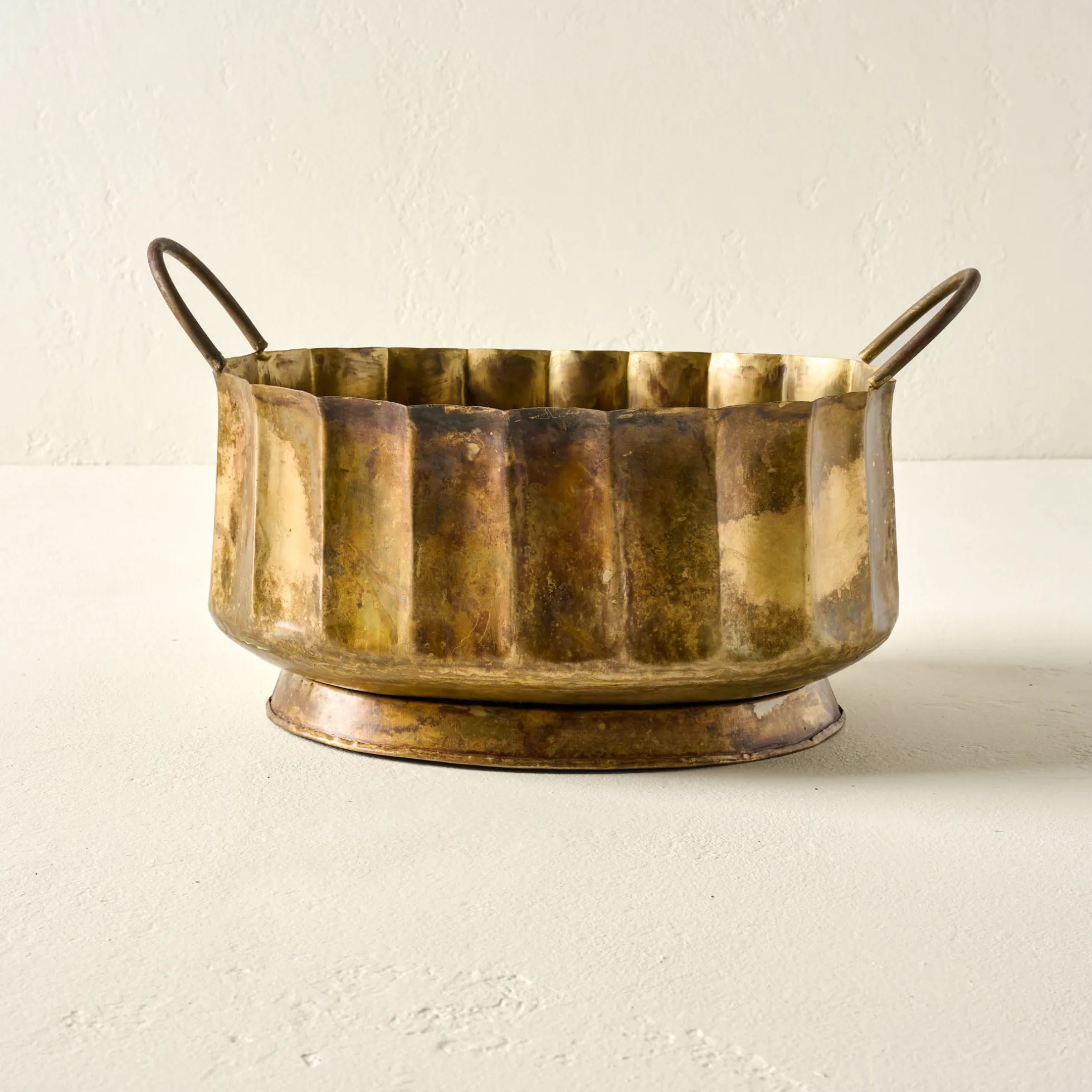 Antique Brass Planter with Handles