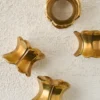Antique Brass Ruffle Napkin Ring Set of Four