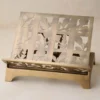 Antique Brass Shadow Floral Cookbook Stand