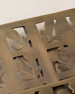 Antique Brass Shadow Floral Cookbook Stand
