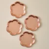 Antique Copper Scalloped Coaster Set of Four