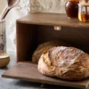 Antiqued Wood Carved Bread Box