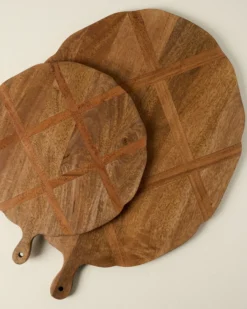 Antiqued Wood Large Oval Serving Board