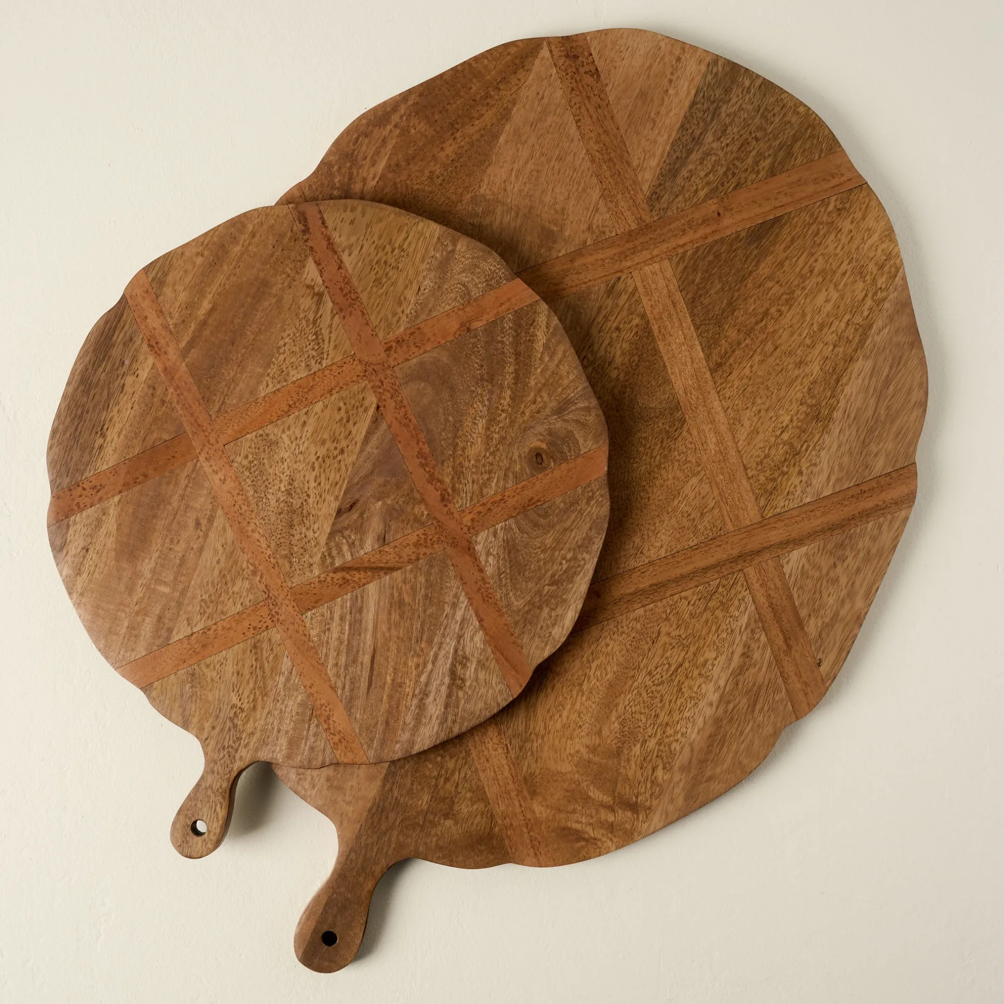 Antiqued Wood Round Serving Board