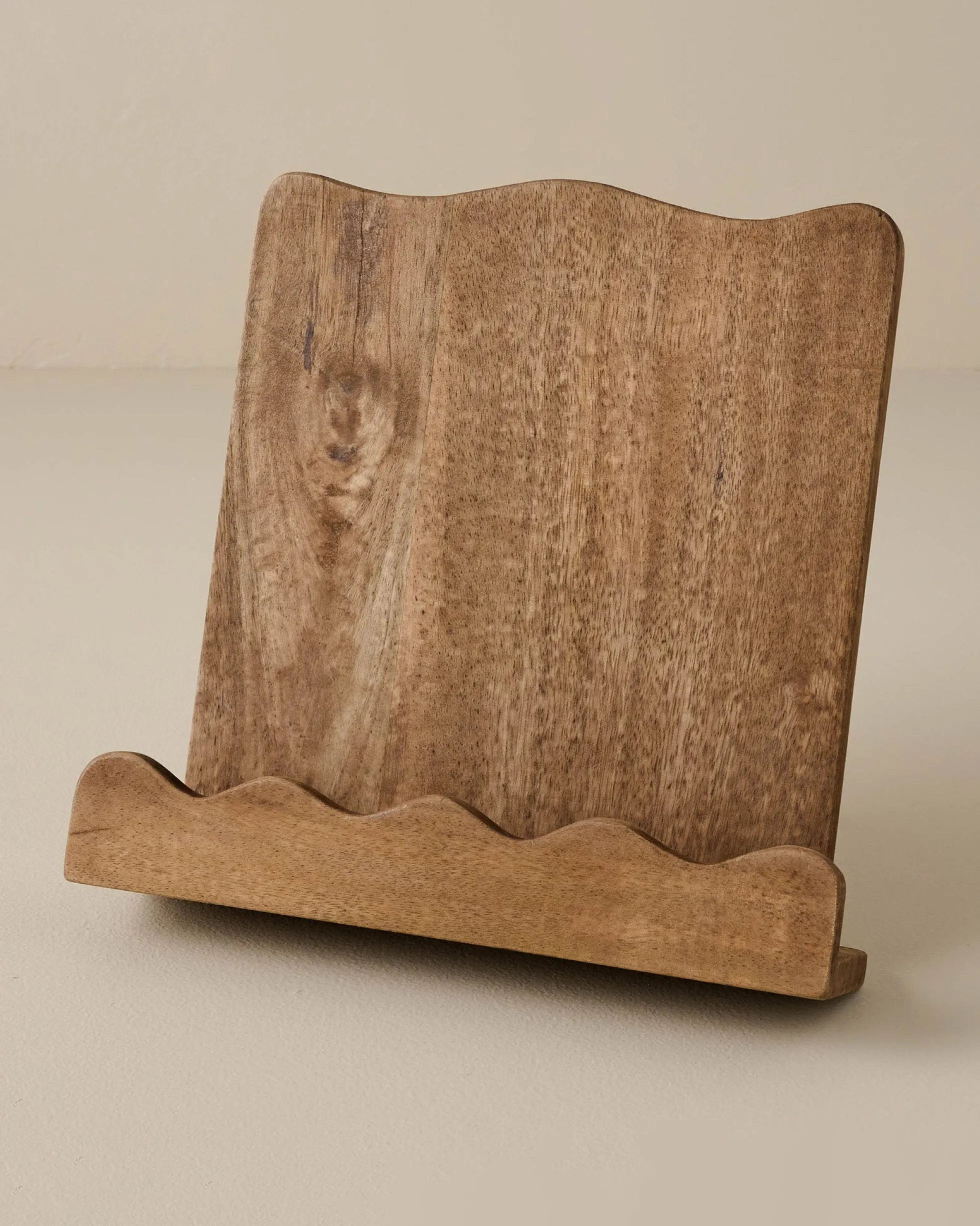 Antiqued Wood Scalloped Cookbook Holder