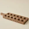 Antiqued Wood Tulip Carved Edge Egg Tray