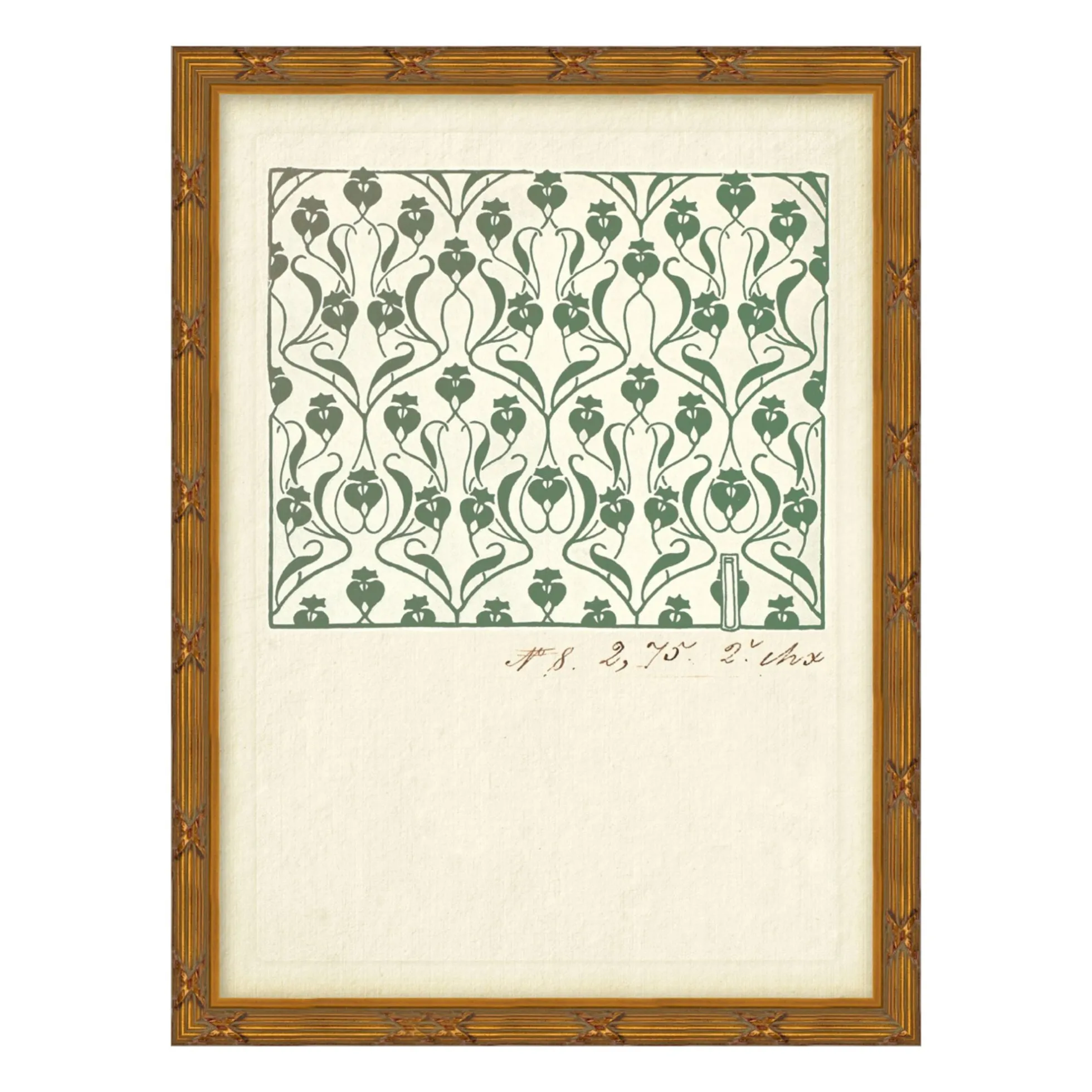 Antique Floral Block Print No.8