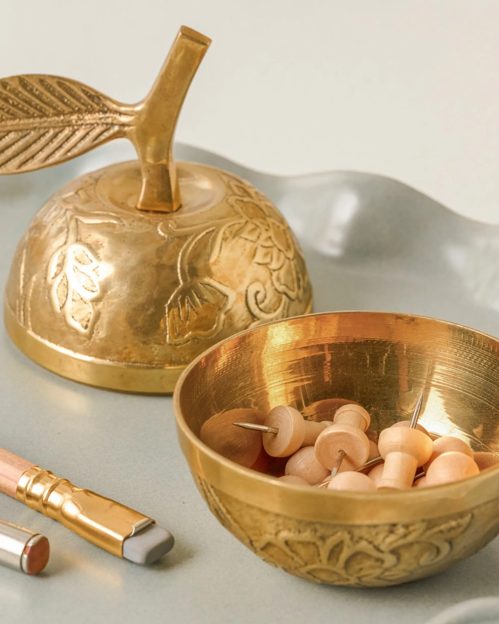 Antique Inspired Brass Apple Box