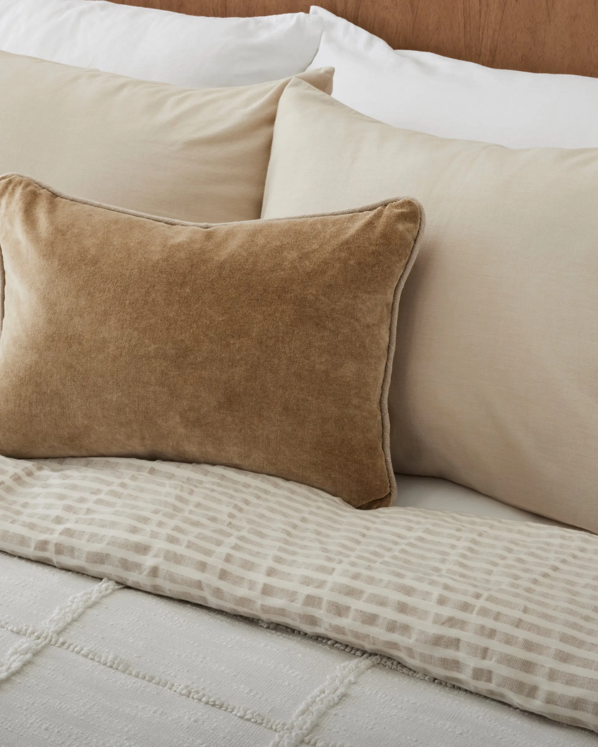 Antique White + Oatmeal Stripe Linen Cotton Duvet Cover