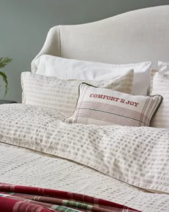 Antique White + Oatmeal Stripe Linen Cotton Pillow Sham