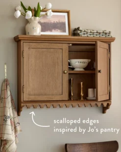 Archie Scalloped Wood Wall Cabinet