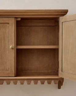 Archie Scalloped Wood Wall Cabinet