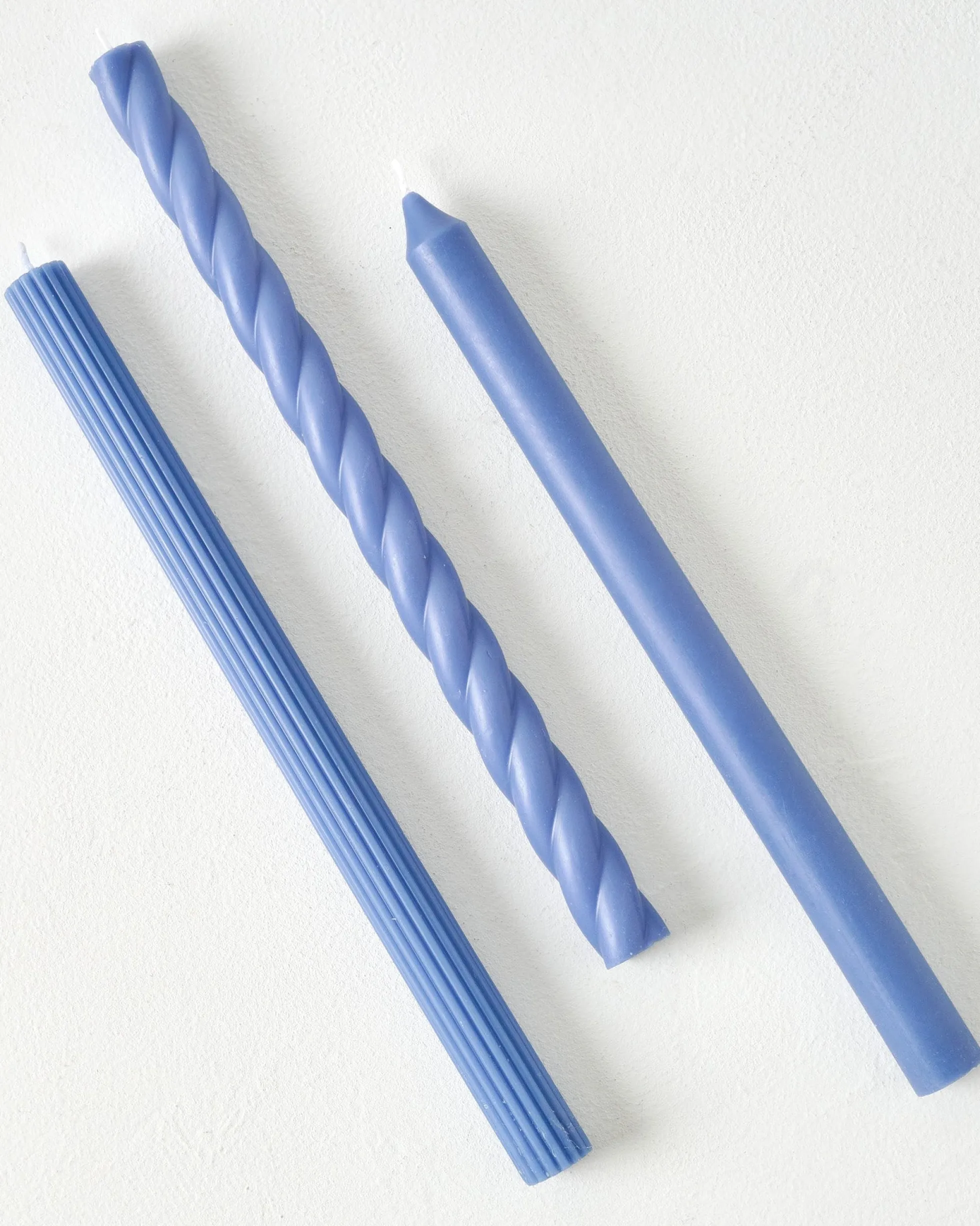 Assorted Blue Taper Candle Set