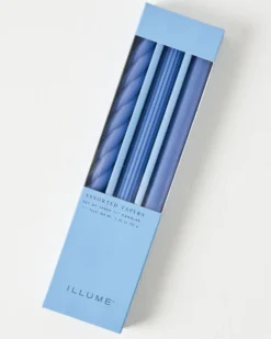 Assorted Blue Taper Candle Set