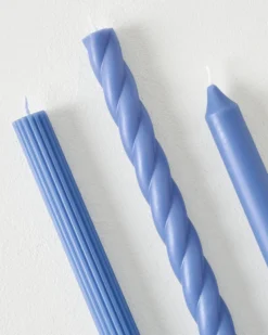 Assorted Blue Taper Candle Set