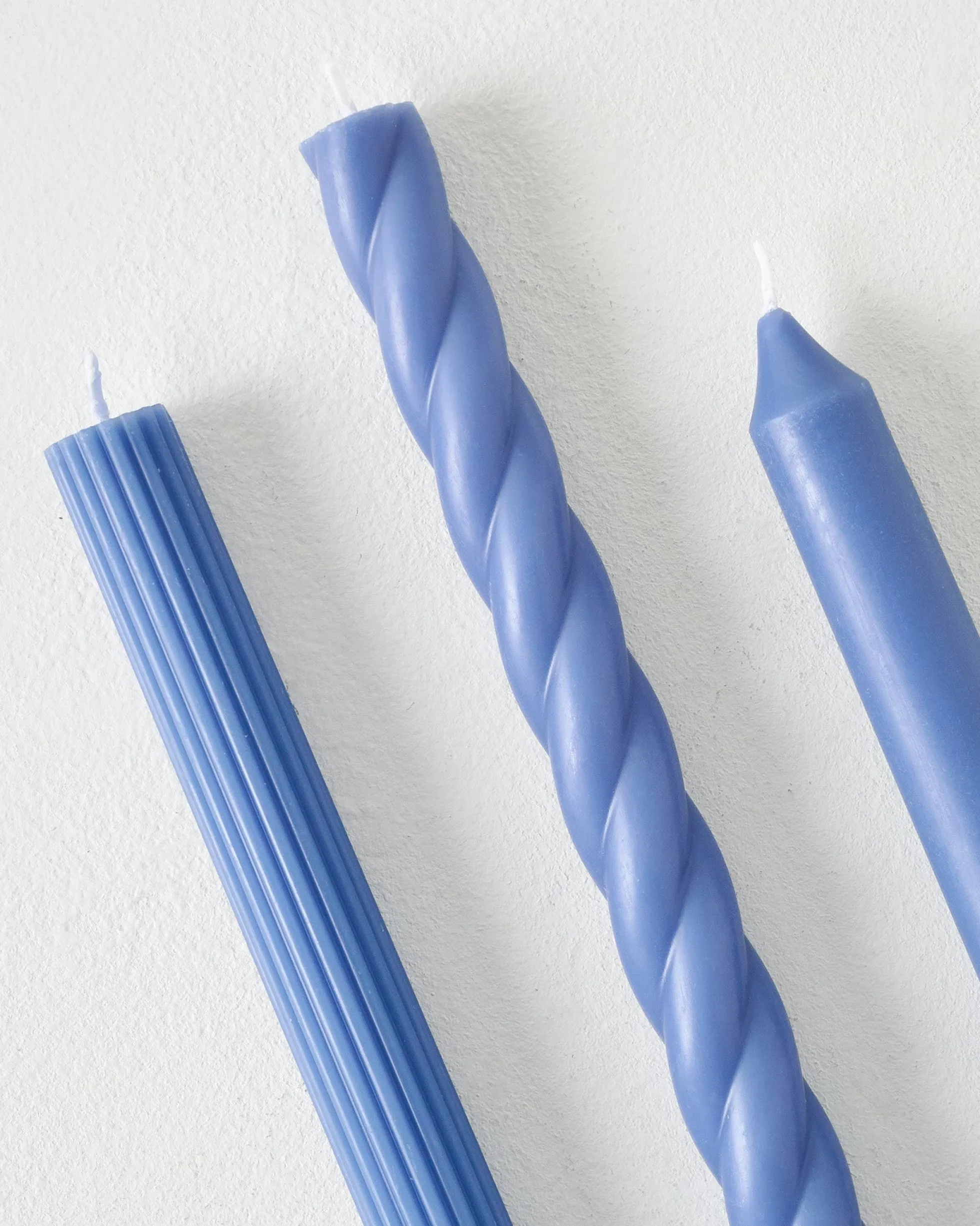 Assorted Blue Taper Candle Set