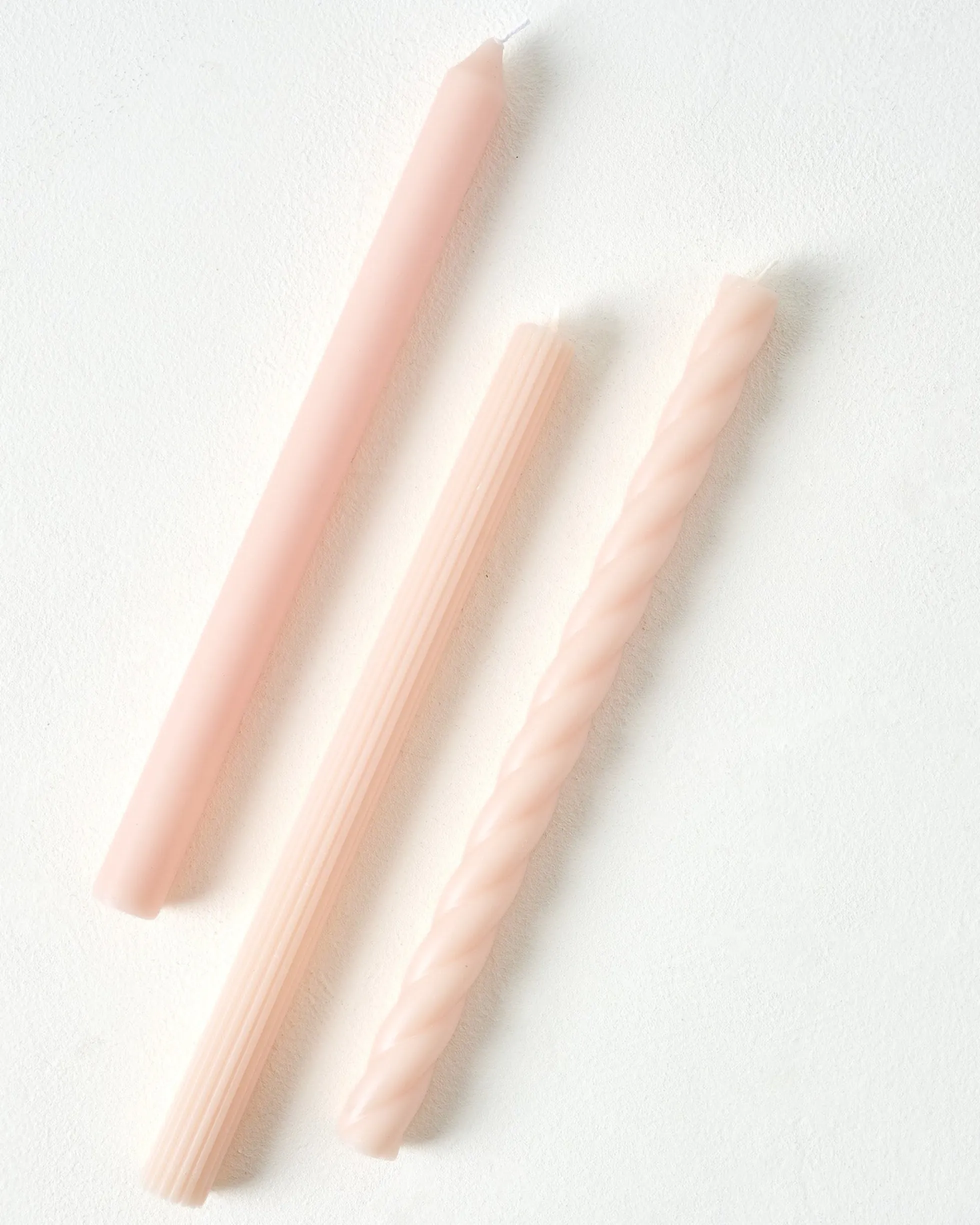 Assorted Blush Taper Candle Set