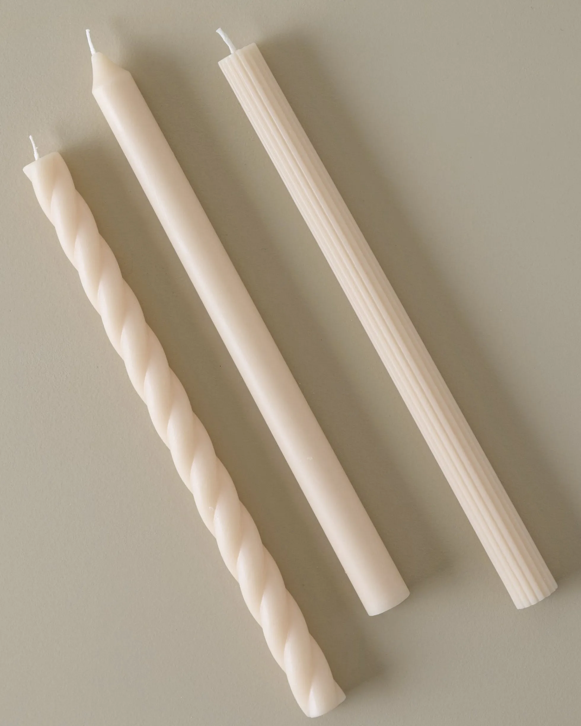 Assorted Cream Taper Candle Set