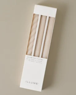 Assorted Cream Taper Candle Set