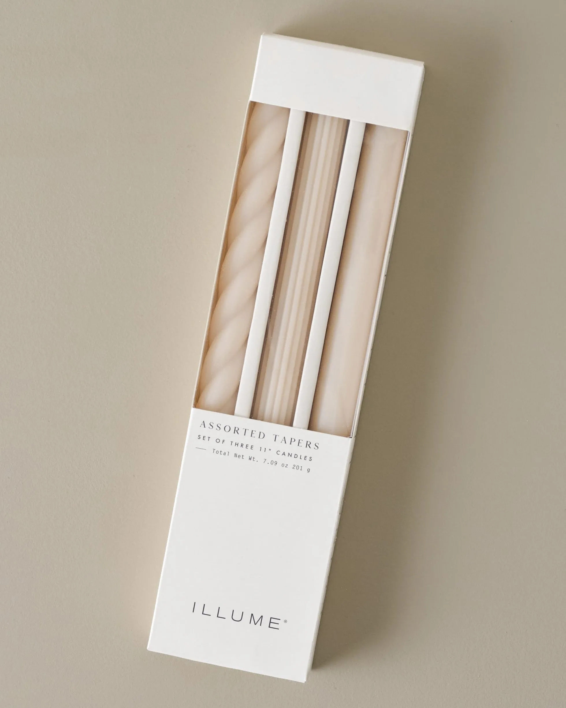 Assorted Cream Taper Candle Set