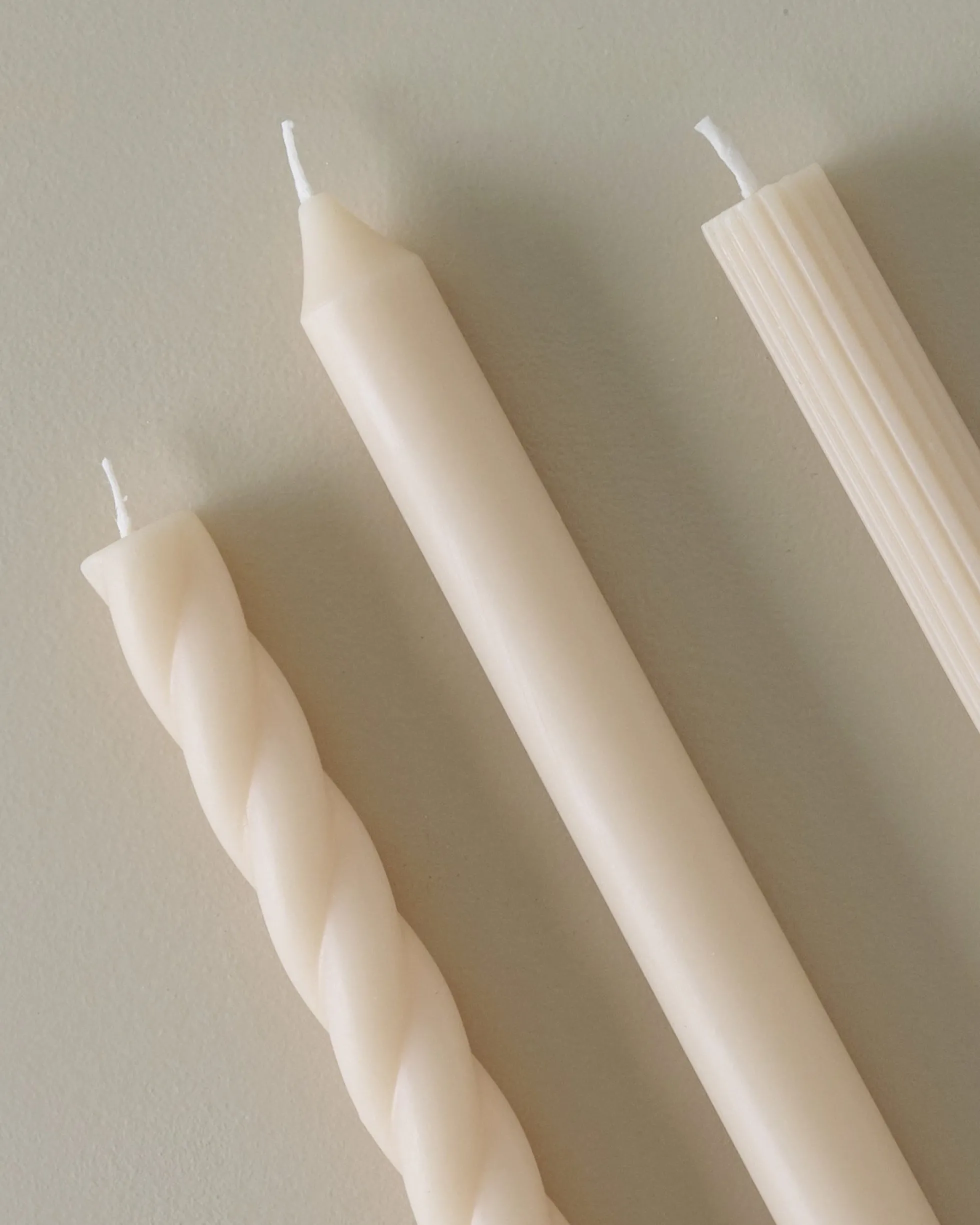 Assorted Cream Taper Candle Set